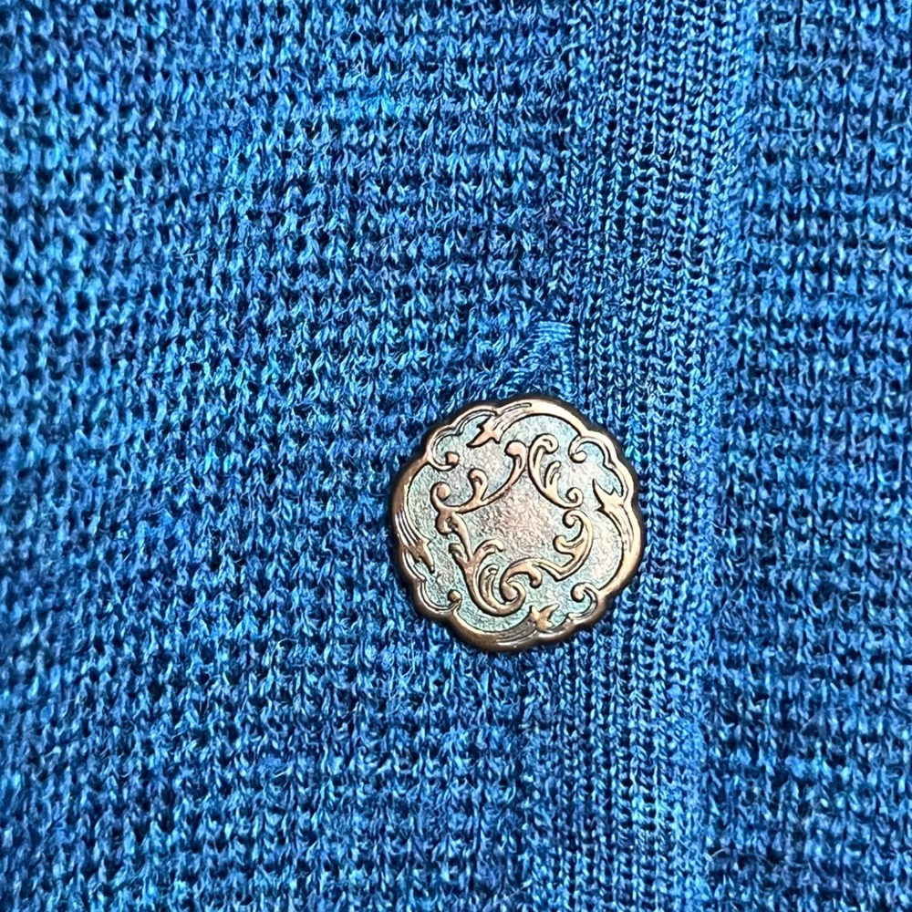 Vintage‎ Pendleton Wool Cardigan Sweater Paisley Scroll Metal Buttons Large Tall - Picture 6 of 10